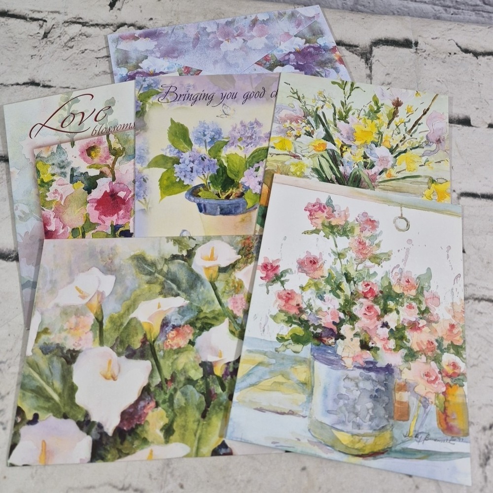 Leanin Tree Judy Buswell‎ Greeting Cards Water Color Floral Lot Assorted